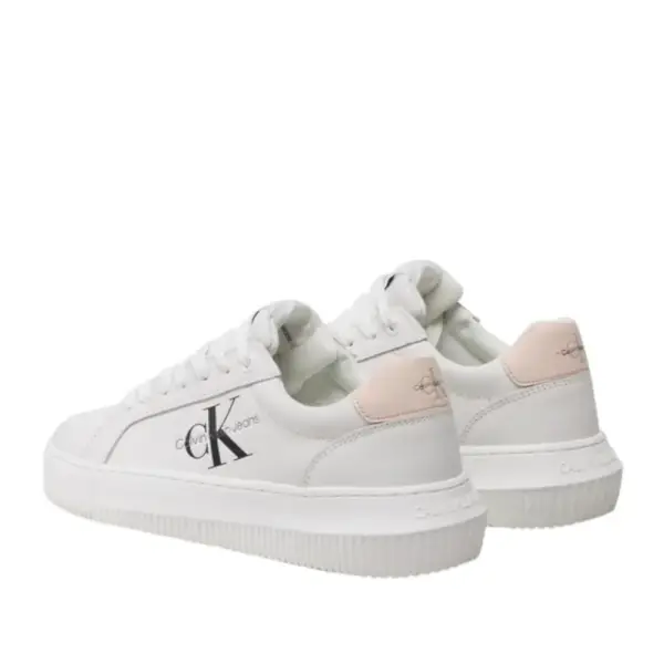 Calvin Klein - Γυναικεία Δερμάτινα Sneakers Chunky Cupsole Mono Wn YW0YW00823-02T Λευκό YW0YW00823-02T