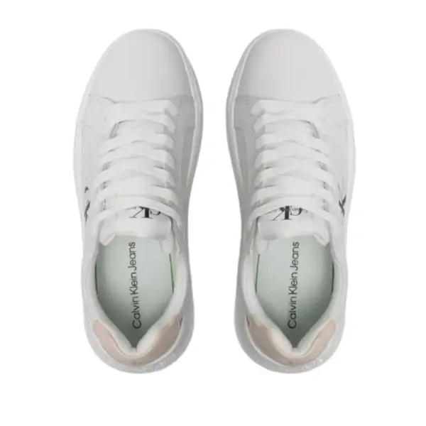 Calvin Klein - Γυναικεία Δερμάτινα Sneakers Chunky Cupsole Mono Wn YW0YW00823-02T Λευκό YW0YW00823-02T