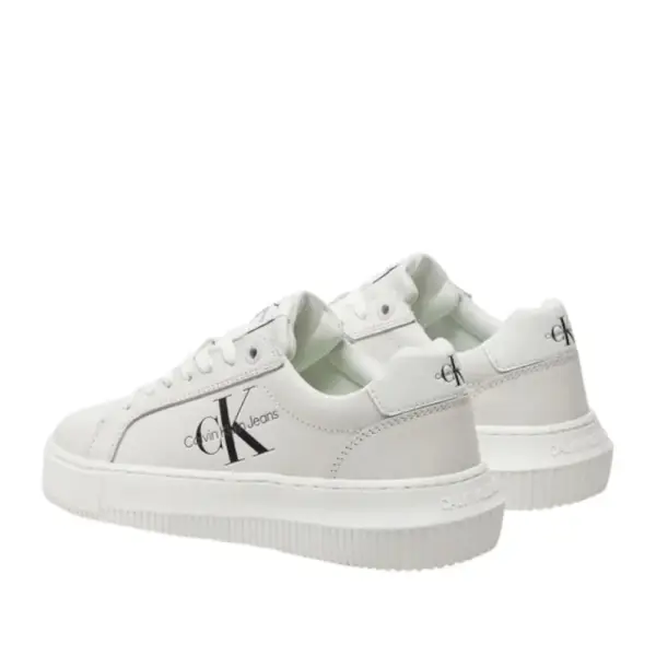 Calvin Klein - Γυναικεία Δερμάτινα Sneakers Chunky Cupsole Mono Wn YW0YW00823-YBR Λευκό YW0YW00823-YBR