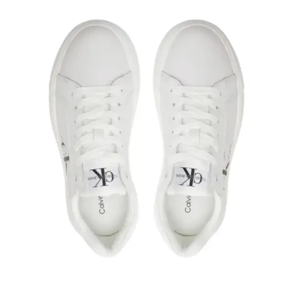 Calvin Klein - Γυναικεία Δερμάτινα Sneakers Chunky Cupsole Mono Wn YW0YW00823-YBR Λευκό YW0YW00823-YBR
