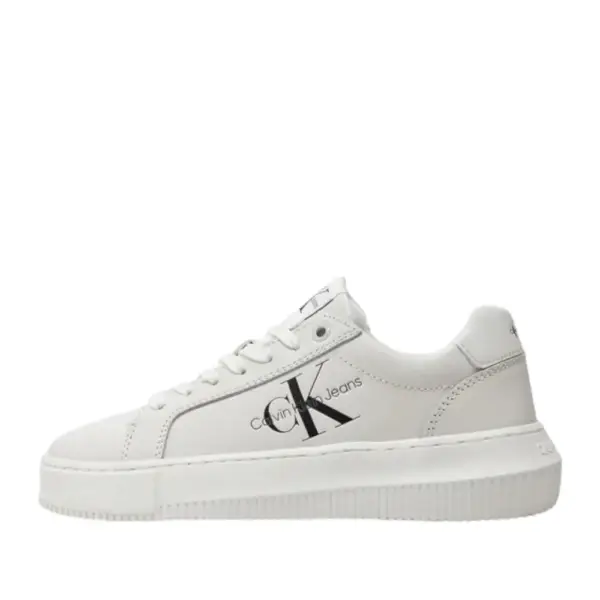Calvin Klein - Γυναικεία Δερμάτινα Sneakers Chunky Cupsole Mono Wn YW0YW00823-YBR Λευκό YW0YW00823-YBR