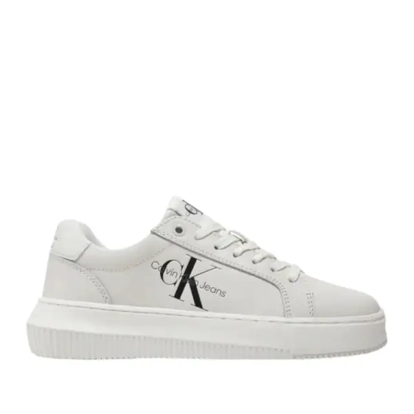 Calvin Klein - Γυναικεία Δερμάτινα Sneakers Chunky Cupsole Mono Wn YW0YW00823-YBR Λευκό