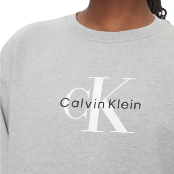 Calvin Klein - Γυναικείο Φούτερ Monologo Relaxed Fit LV047B234G-P79 Γκρι LV047B234G-P79