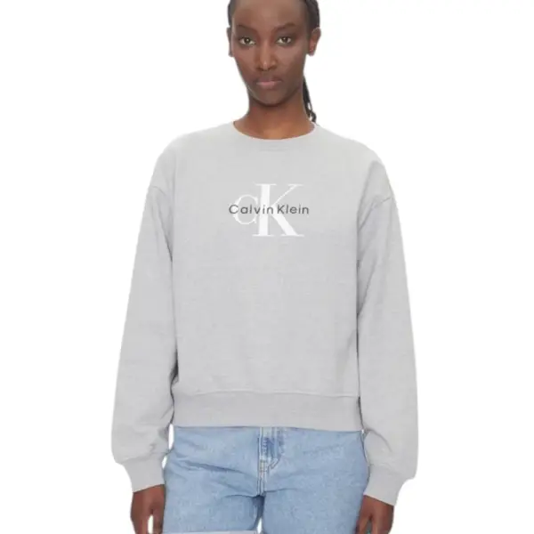 Calvin Klein - Γυναικείο Φούτερ Monologo Relaxed Fit LV047B234G-P79 Γκρι