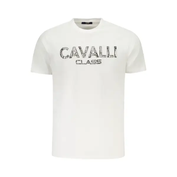 Cavalli Class - Ανδρική Μπλούζα T-Shirt Κοντομάνικη Regular Fit TXT61GJD060-00533 Λευκό