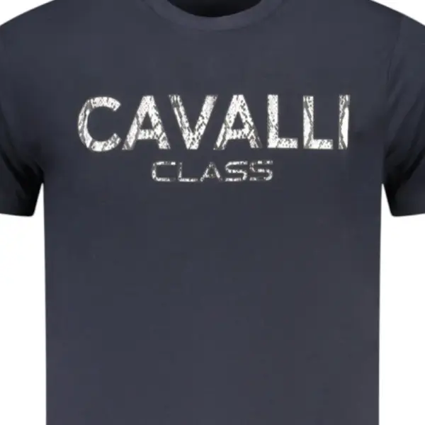 Cavalli Class - Ανδρική Μπλούζα T-Shirt Κοντομάνικη Regular Fit TXT61GJD060-04502 Μπλε TXT61GJD060-04502