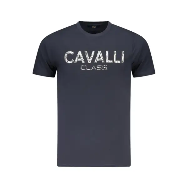 Cavalli Class - Ανδρική Μπλούζα T-Shirt Κοντομάνικη Regular Fit TXT61GJD060-04502 Μπλε