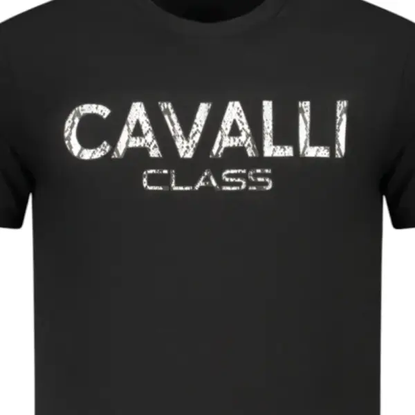 Cavalli Class - Ανδρική Μπλούζα T-Shirt Κοντομάνικη Regular Fit TXT61GJD060-05051 Μαύρο TXT61GJD060-05051