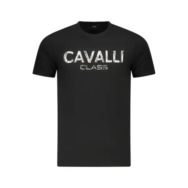 Cavalli Class - Ανδρική Μπλούζα T-Shirt Κοντομάνικη Regular Fit TXT61GJD060-05051 Μαύρο
