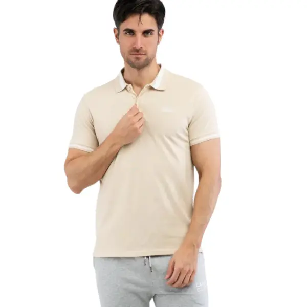 Cavalli Class - Ανδρική Μπλούζα Κοντομάνικη Polo Πικέ TXT64RKB002-03528 Μπέζ