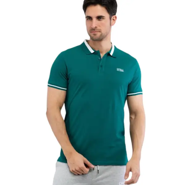 Cavalli Class - Ανδρική Μπλούζα Κοντομάνικη Polo Πικέ TXT64RKB002-04038 Πράσινο