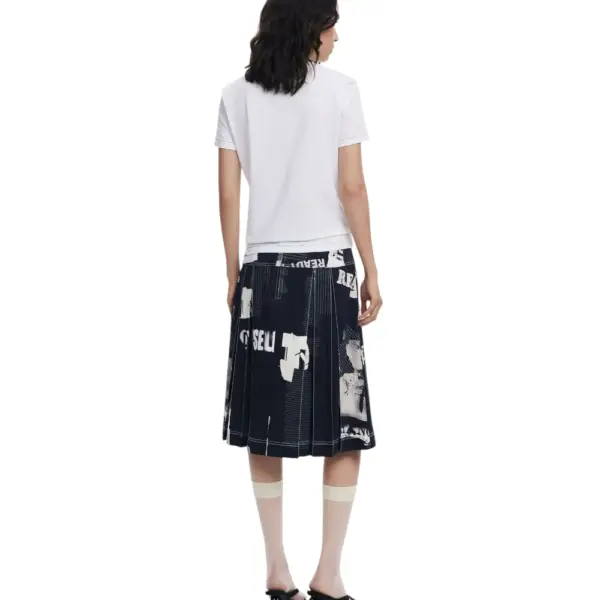 Desigual - Γυναικεία Μπλούζα Letter Core Regular Fit 25WWTK04-1000 Λευκό 25WWTK04-1000