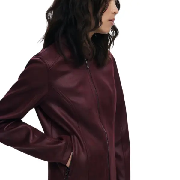 Desigual - Γυναικείο Δερμάτινο Μπουφάν Chaq_Basic Basic Fit 25WWEW43-3006 Μπορντό 25WWEW43-3006