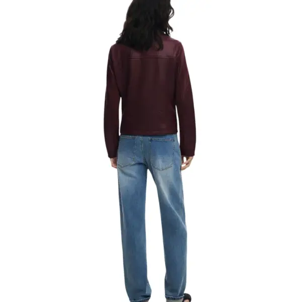 Desigual - Γυναικείο Δερμάτινο Μπουφάν Chaq_Basic Basic Fit 25WWEW43-3006 Μπορντό 25WWEW43-3006