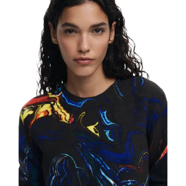 Desigual - Γυναικείο Πουλόβερ Butterfly Lacroix 25WWJF05-2000 Μαύρο 25WWJF05-2000