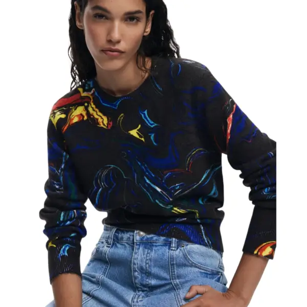 Desigual - Γυναικείο Πουλόβερ Butterfly Lacroix 25WWJF05-2000 Μαύρο 25WWJF05-2000