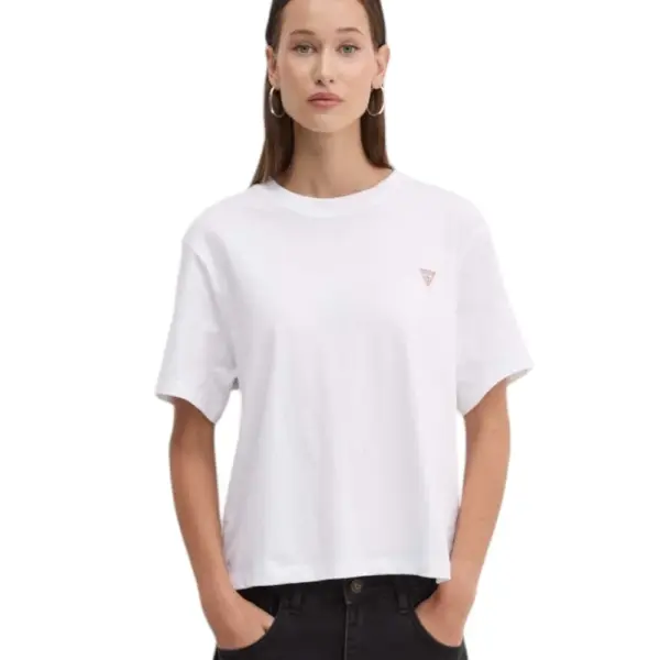 Guess - Γυναικείο T-Shirt Boxy W4YI05K8HM0-G011 Λευκό