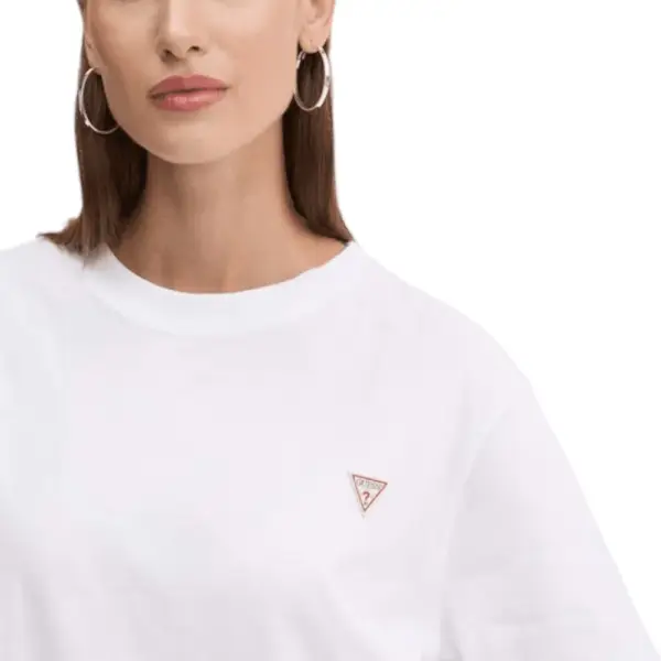 Guess - Γυναικείο T-Shirt Boxy W4YI05K8HM0-G011 Λευκό W4YI05K8HM0-G011