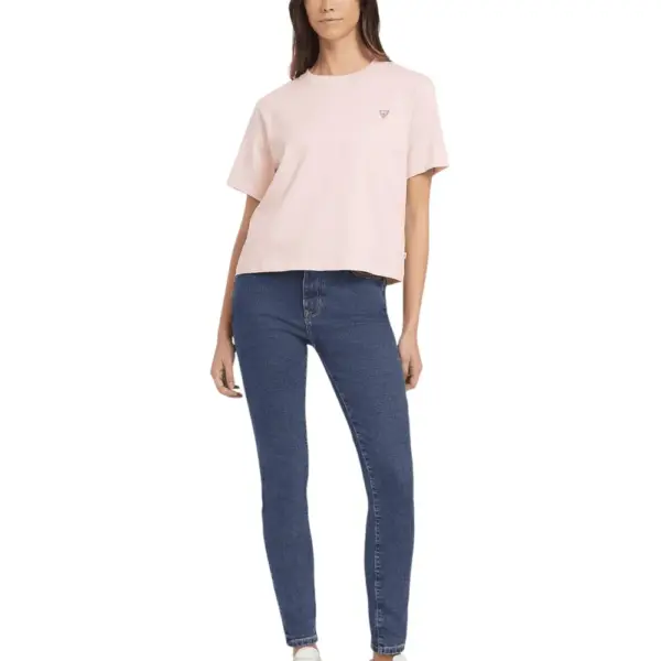 Guess - Γυναικείο T-Shirt Boxy W4YI05K8HM0-G6R4 Ροζ W4YI05K8HM0-G6R4