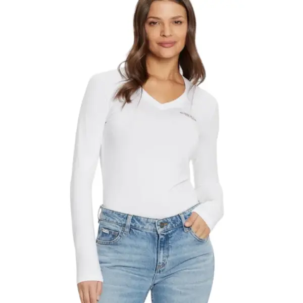 Guess - Γυναικείο T-Shirt Μακρυμάνικο Slim Mini American Tradition W4YI21J1314-G011 Λευκό