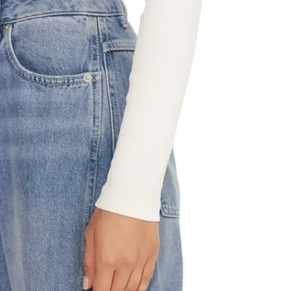 Guess - Γυναικείο Μακρυμάνικο T-Shirt Slim Fit W5BP01KA0H1-G053 Εκρού W5BP01KA0H1-G053