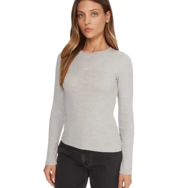 Guess - Γυναικείο Μακρυμάνικο T-Shirt Slim Fit W5BP01KA0H1-H90Z Γκρι