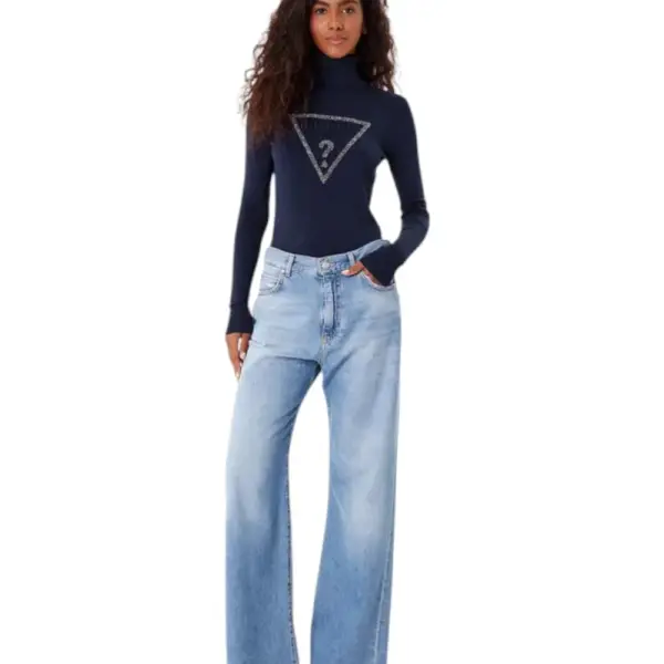 Guess - Γυναικείο Πουλόβερ Ζιβάγκο Regular Fit W5BR39Z2NQ2-G77G Μπλε Σκούρο W5BR39Z2NQ2-G77G