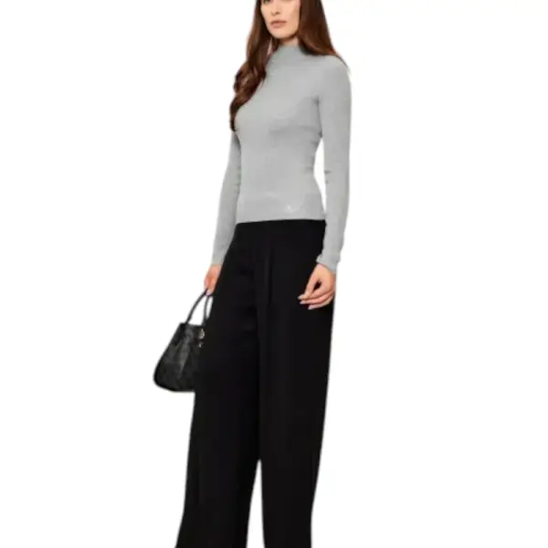 Guess - Γυναικείο Πουλόβερ Ημιζιβάγκο Julia Slim Fit W5BR15Z3OW2-LMGY Γκρι W5BR15Z3OW2-LMGY