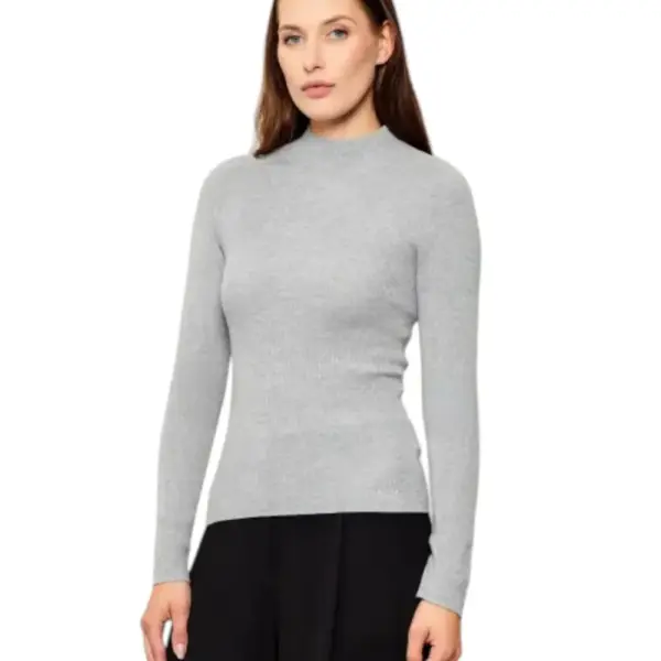 Guess - Γυναικείο Πουλόβερ Ημιζιβάγκο Julia Slim Fit W5BR15Z3OW2-LMGY Γκρι