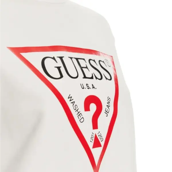 Guess - Γυναικείο Φούτερ Relaxed Fit W2YQ16KBA11-G011 Λευκό W2YQ16KBA11-G011