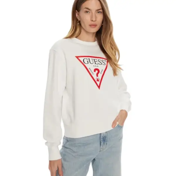 Guess - Γυναικείο Φούτερ Relaxed Fit W2YQ16KBA11-G011 Λευκό