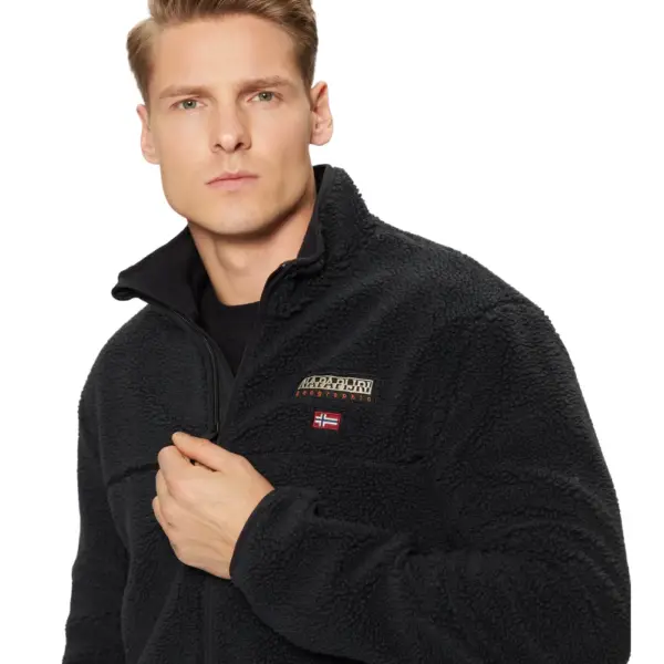 Napapijri - Ανδρική Ζακέτα Fleece T-Tynik fz Regular Fit NP0A4IA9-041 Μαύρο NP0A4IA9-041