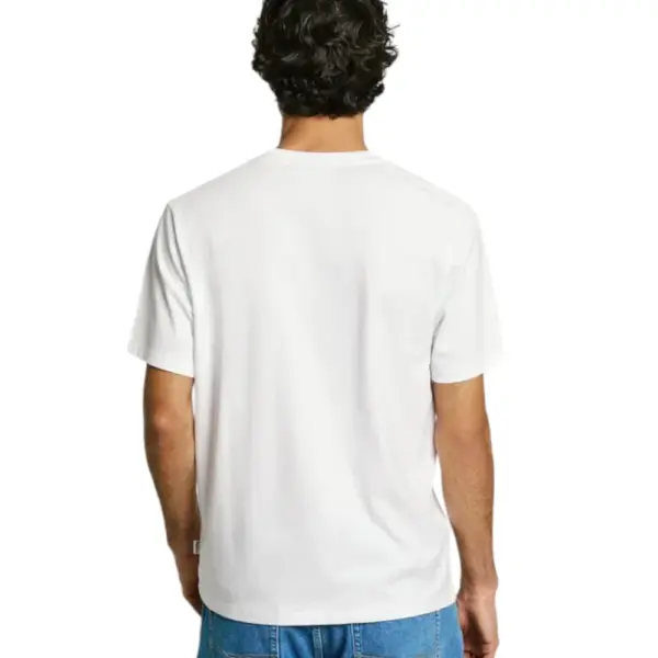Pepe Jeans - Ανδρικό T-shirt With Embroidered Logo Regular Fit PM509741-800 Λευκό PM509741-800
