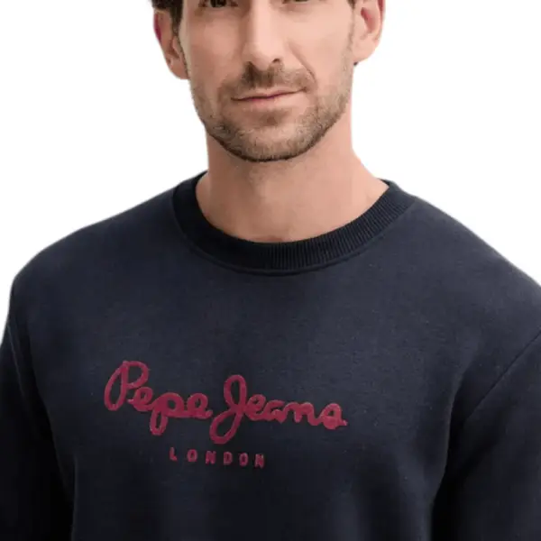 Pepe Jeans - Ανδρικό Φούτερ Crew Neck Logo PM5800011-594 Μπλε Σκούρο PM5800011-594