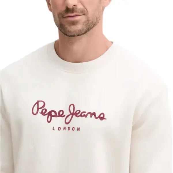Pepe Jeans - Ανδρικό Φούτερ Crew Neck Logo PM5800011-804 Εκρού PM5800011-804