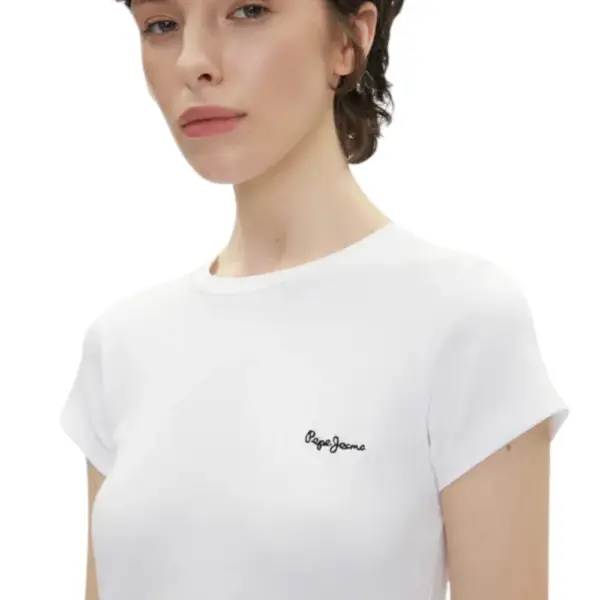Pepe Jeans - Γυναικείο T-shirt Merida Rib PL506037-800 Λευκό PL506037-800