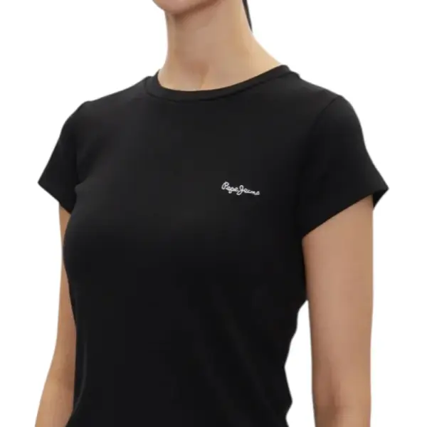 Pepe Jeans - Γυναικείο T-shirt Merida Rib PL506037-999 Μαύρο PL506037-999