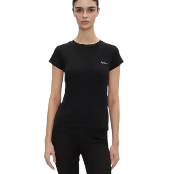 Pepe Jeans - Γυναικείο T-shirt Merida Rib PL506037-999 Μαύρο
