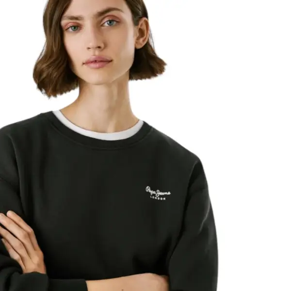 Pepe Jeans - Γυναικείο Φούτερ Crew Neck Logo PL5800017-999 Μαύρο PL5800017-999