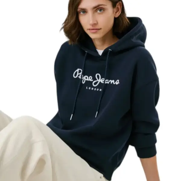 Pepe Jeans - Γυναικείο Φούτερ με κουκούλα Hoodie With Logo PL5800001-594 Μπλε Σκούρο PL5800001-594