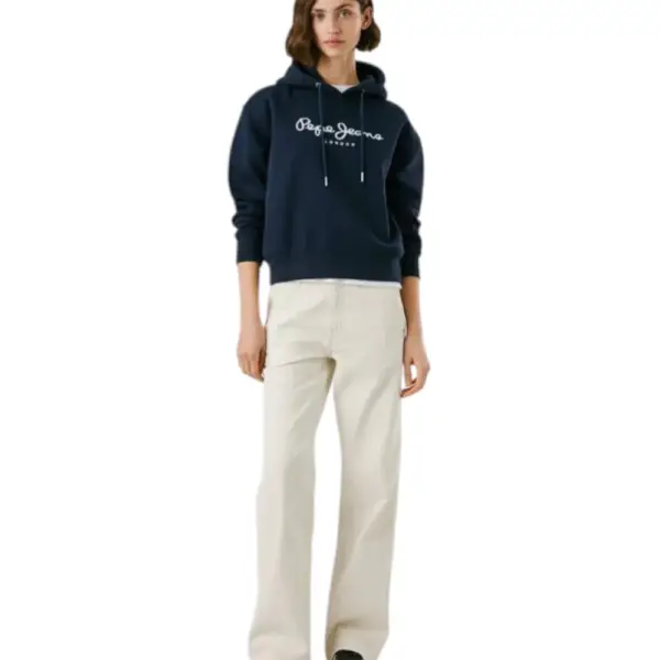 Pepe Jeans - Γυναικείο Φούτερ με κουκούλα Hoodie With Logo PL5800001-594 Μπλε Σκούρο PL5800001-594