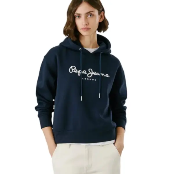 Pepe Jeans - Γυναικείο Φούτερ με κουκούλα Hoodie With Logo PL5800001-594 Μπλε Σκούρο