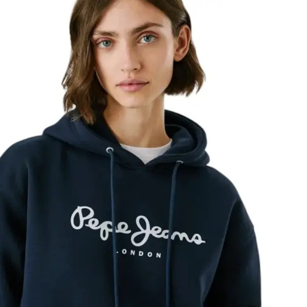 Pepe Jeans - Γυναικείο Φούτερ με κουκούλα Hoodie With Logo PL5800001-594 Μπλε Σκούρο PL5800001-594