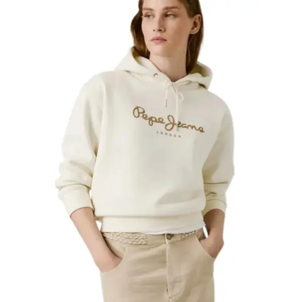 Pepe Jeans - Γυναικείο Φούτερ με κουκούλα Hoodie With Logo PL5800001-805 Εκρού PL5800001-805