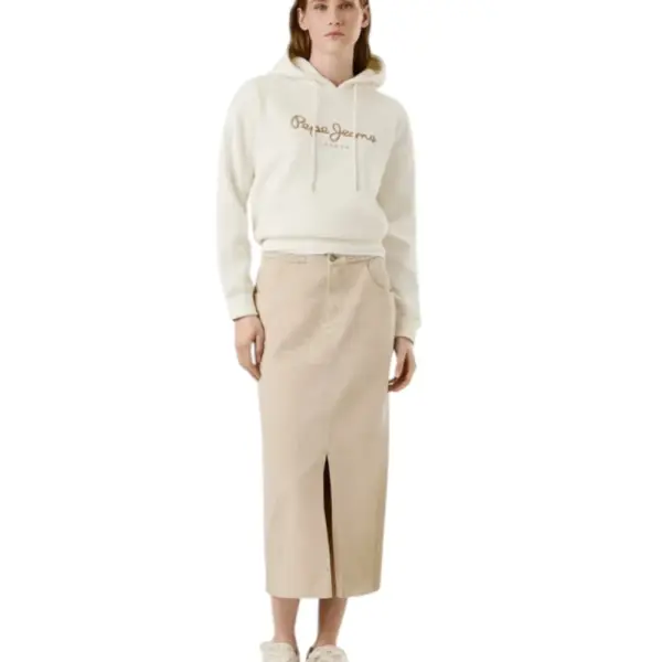 Pepe Jeans - Γυναικείο Φούτερ με κουκούλα Hoodie With Logo PL5800001-805 Εκρού PL5800001-805