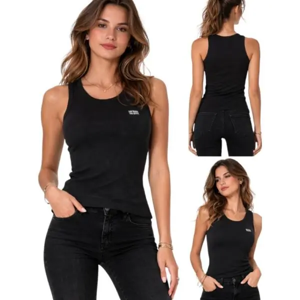 Scuola Nautica Italiana - Γυναικείο T-shirt Αμάνικο Rib 856220-BLACK Μαύρο 856220-BLACK