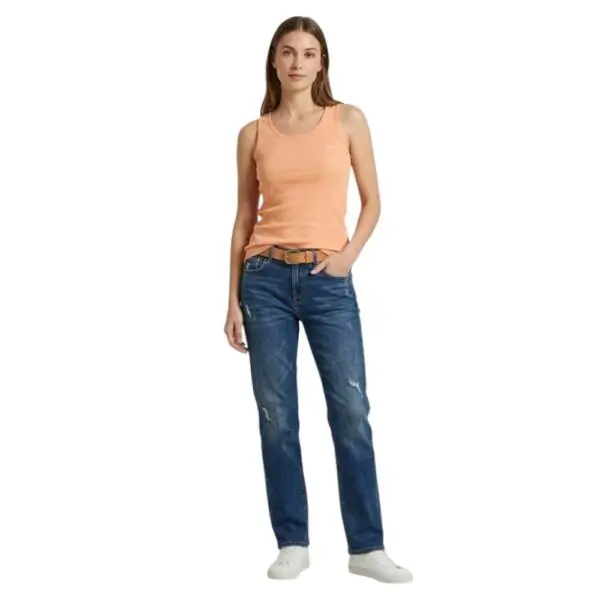 Scuola Nautica Italiana - Γυναικείο T-shirt Αμάνικο Rib 856220-PEACH Πορτοκαλί