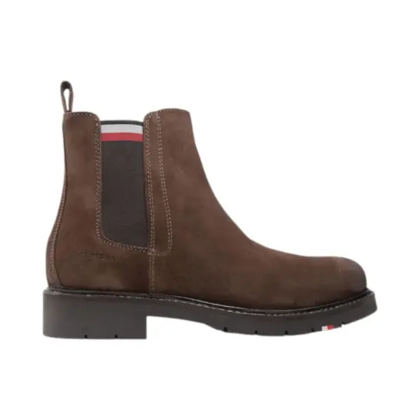Tommy Hilfiger - Suede Ανδρικά Chelsea Μποτάκια FM0FM04202-GT6 Καφέ