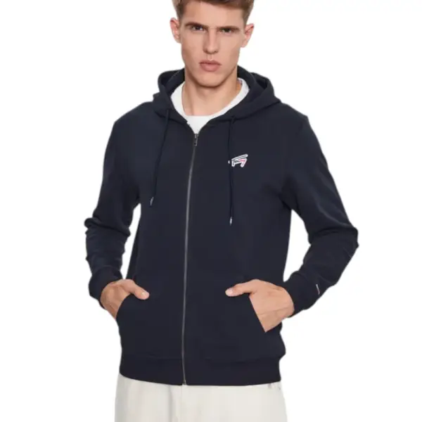 Tommy Hilfiger - Ανδρική Ζακέτα Φούτερ Regular Fit DM0DM16798-DW5 Μπλε Σκούρο