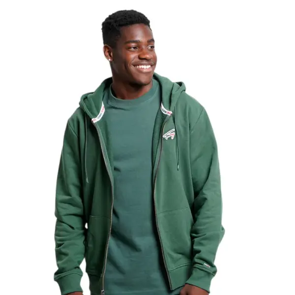 Tommy Hilfiger - Ανδρική Ζακέτα Φούτερ Regular Fit DM0DM16798-L2M Πράσινο DM0DM16798-L2M